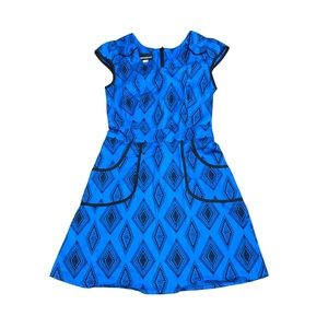 Nooworks Blue Print Vintage Mini Dress Small